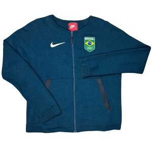 Nike Jacket Women's Brazil Sportswear Long Sleeve Full‎ Zip Small Teal Football